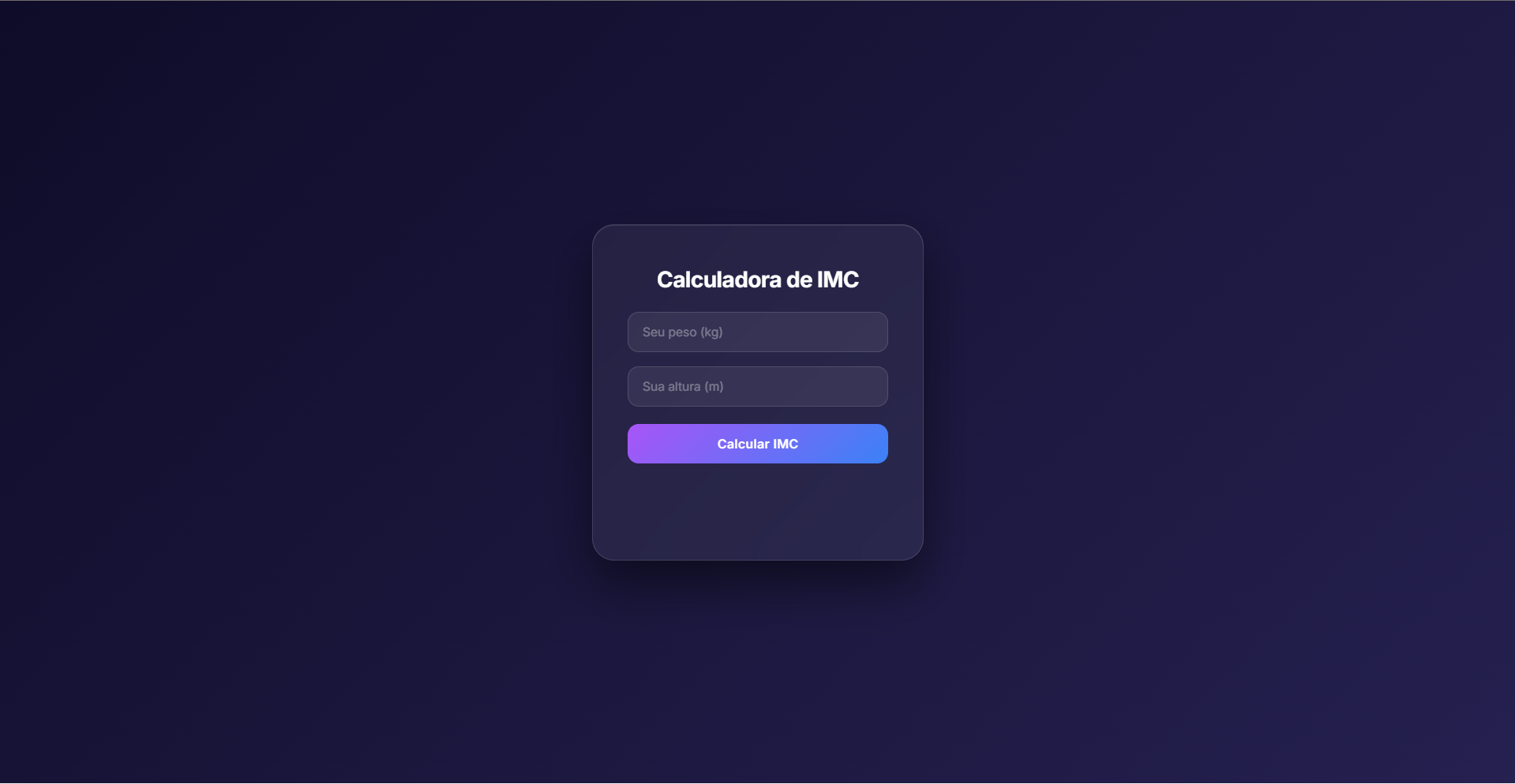 Prévia da Calculadora de IMC